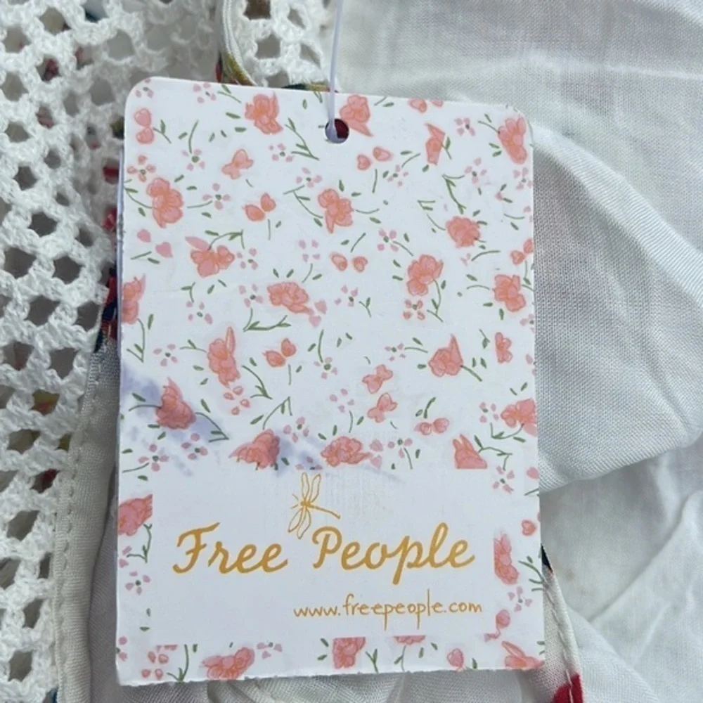 Free People NWT 'Thought I Was Dreamin' Strappy Floral Print Mini Dress Size L